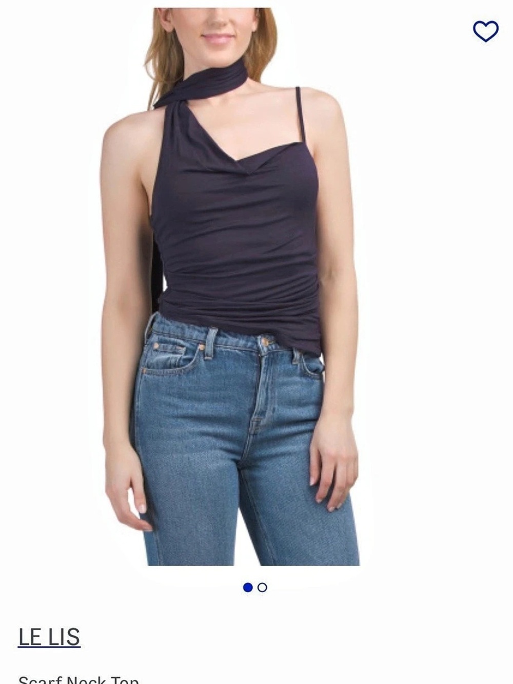 LE LIS Scarf Neck Top in Black